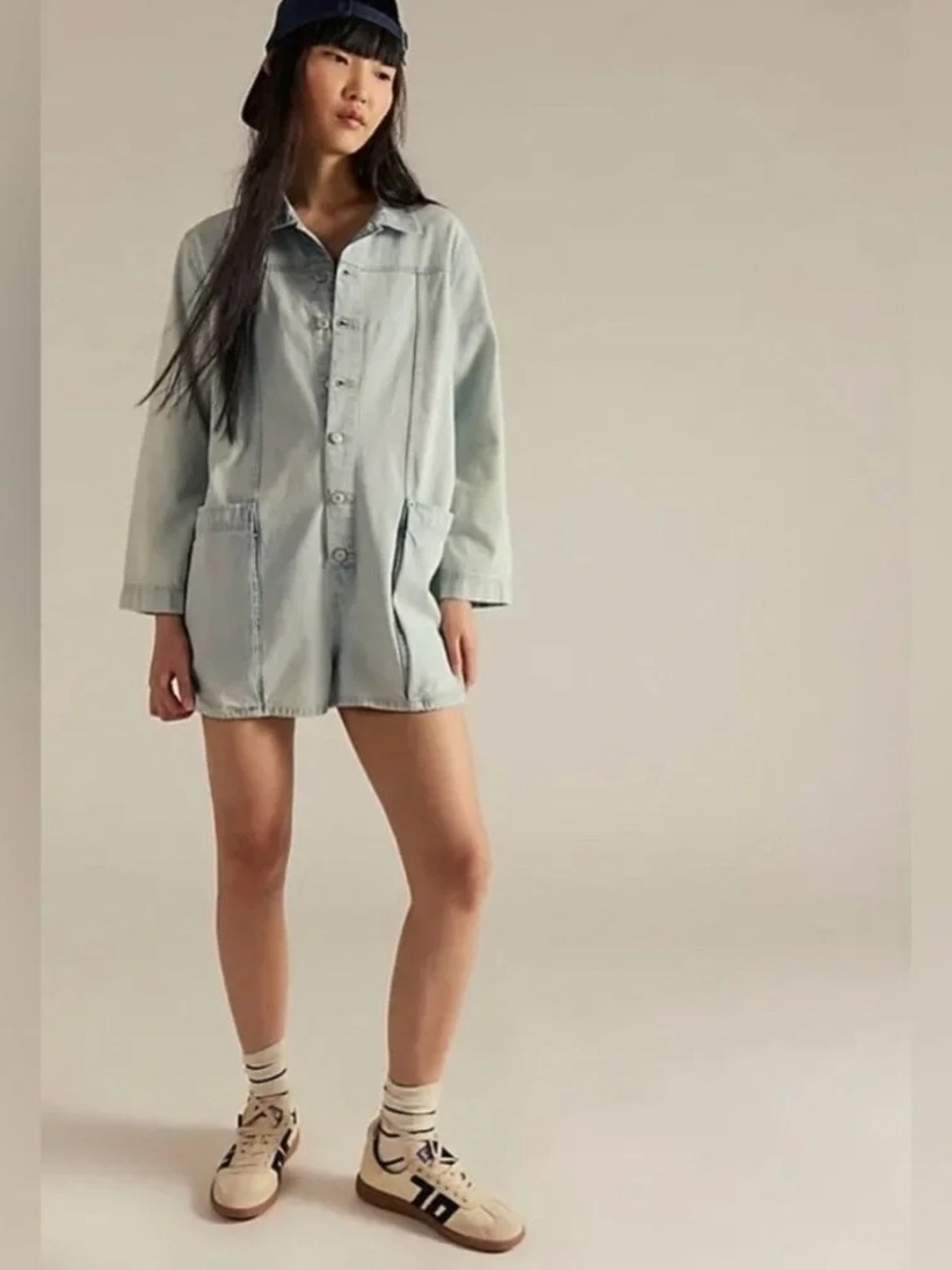 Free People Denim Romper